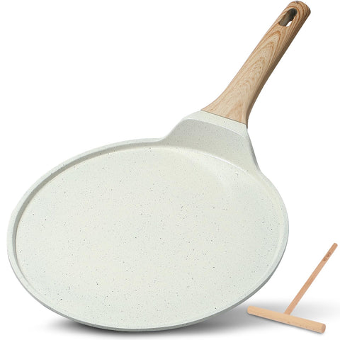 ESLITE LIFE crepe pan with spreader for smooth batter release and even crepes