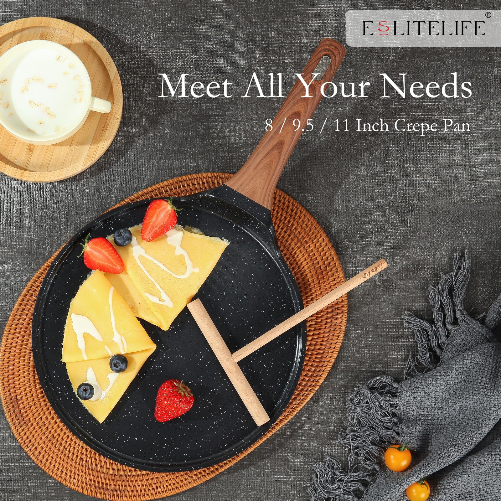 ESLITE LIFE cast-aluminum body eases cleaning with minimal scrubbing.