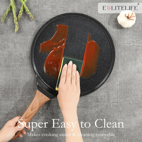 ESLITE LIFE easy-clean durable aluminum pan cleans with minimal effort