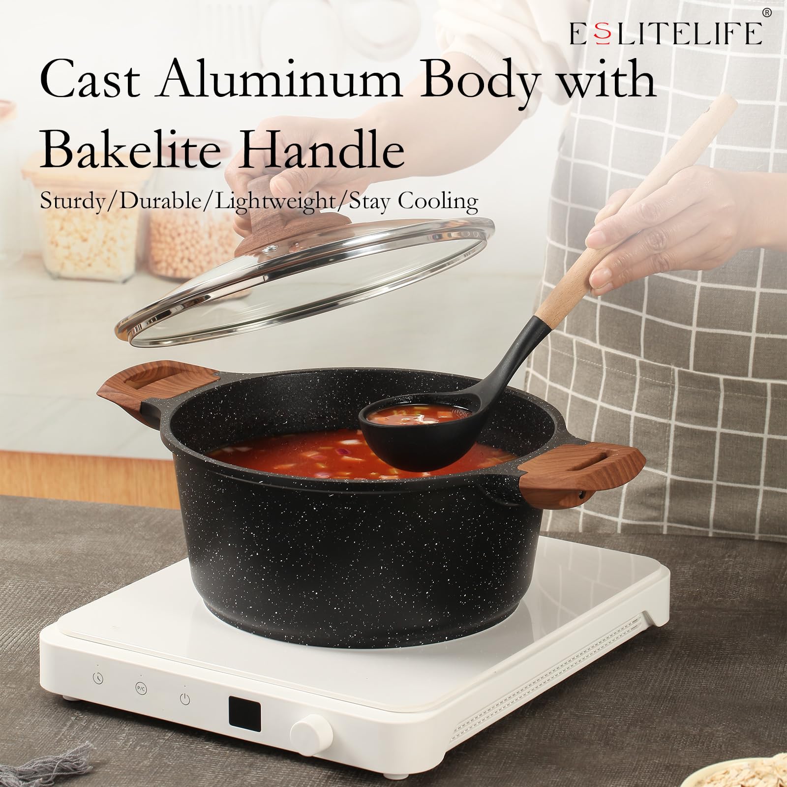 ESLITE LIFE easy-clean-interior, promotes quick cleanup after cooking