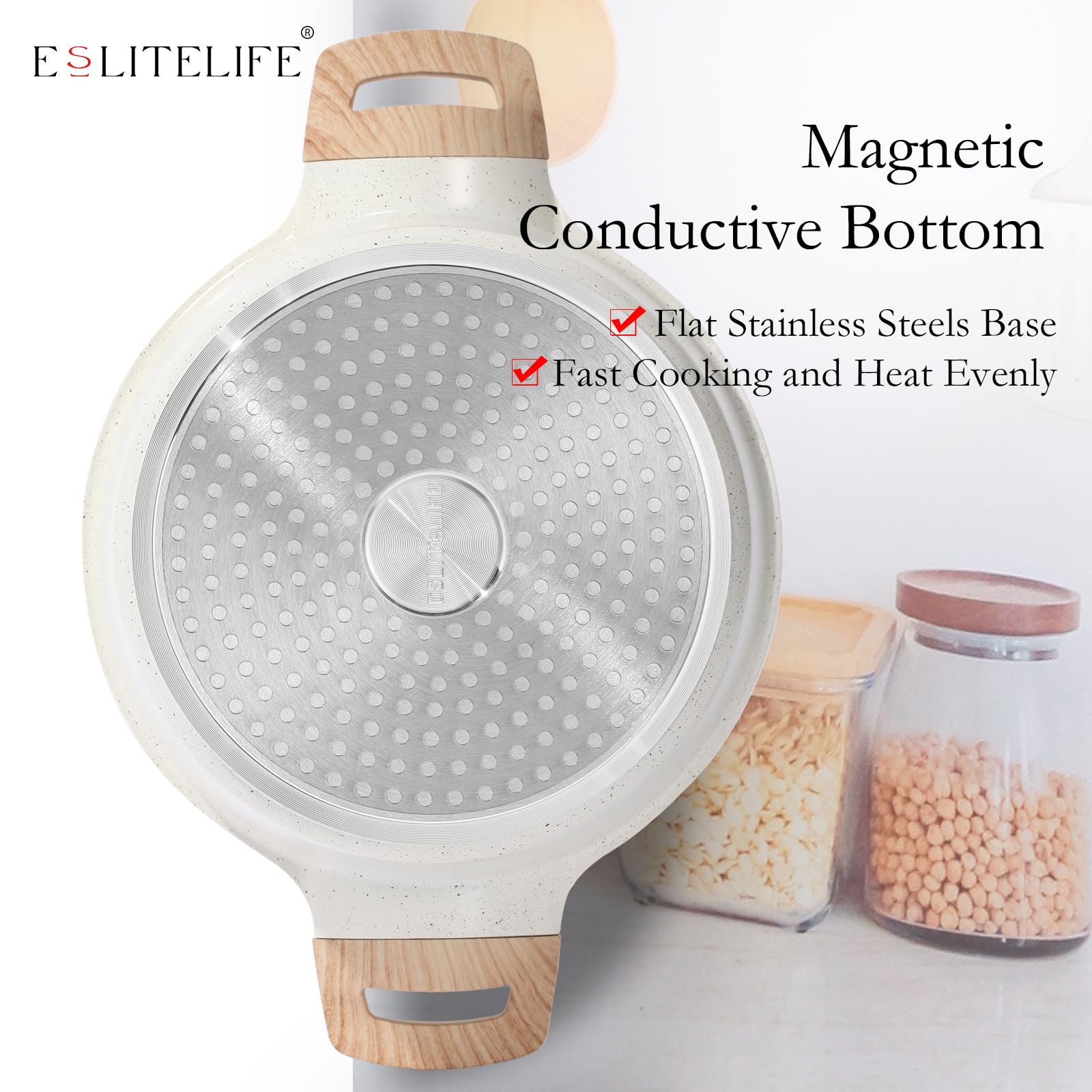ESLITE LIFE easy-clean surface suggests quick cleanup after meals.