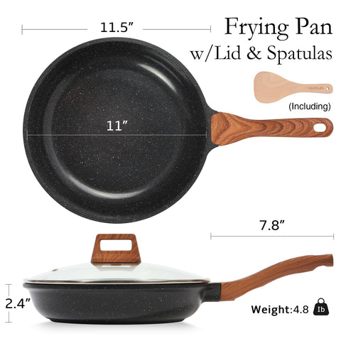 ESLITE LIFE pan with magnetized base delivering even heat on various stoves