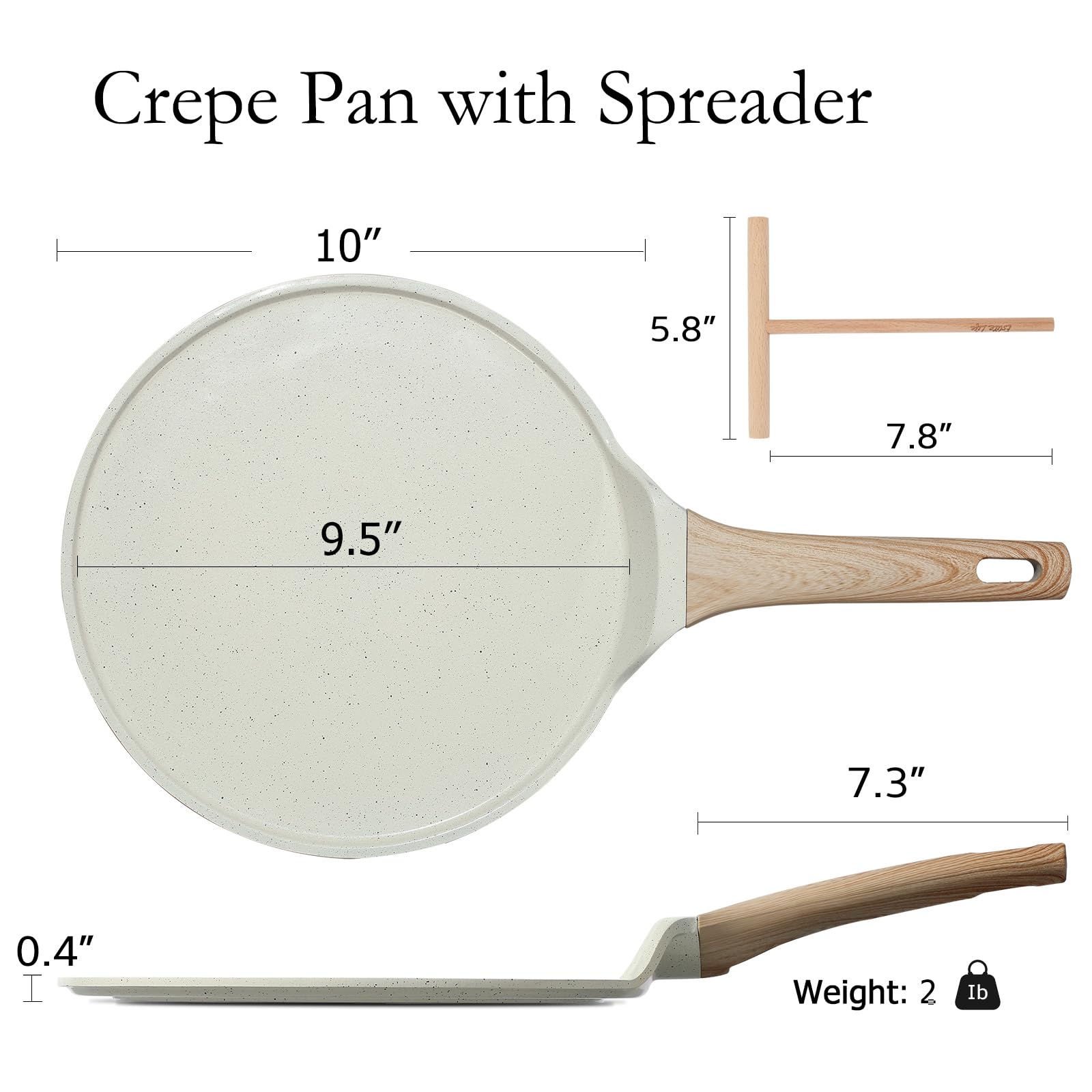 ESLITE LIFE nonstick ceramic coating reduces sticking for easy cooking and quick cleanup