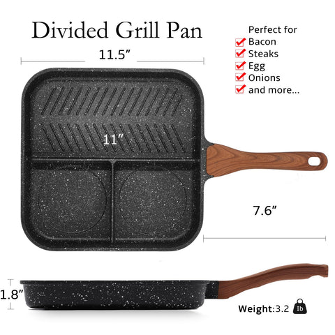 ESLITE LIFE nonstick granite coating pan ready for easy release and cleaning.