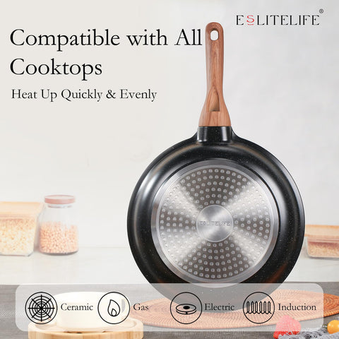ESLITE LIFE pan oven-safe up to 302°F for finishing dishes in the oven