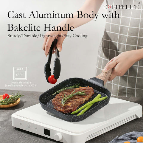ESLITE LIFE pan compatible with gas, electric, ceramic, induction.