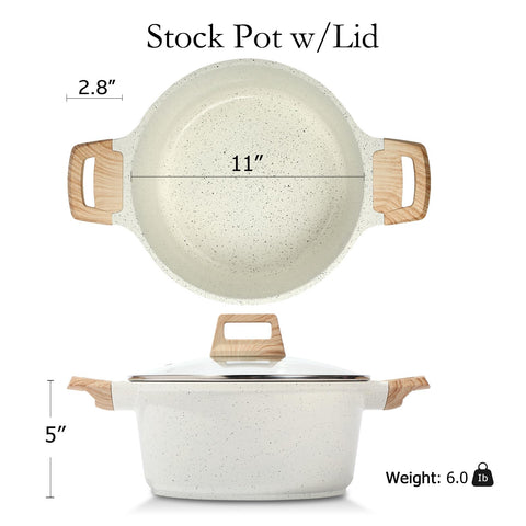 ESLITE LIFE stock pot with glass lid for monitoring simmering sauces.