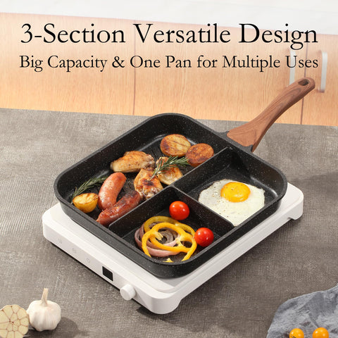 ESLITE LIFE wide surface ideal for bacon and steaks with clear grill lines.