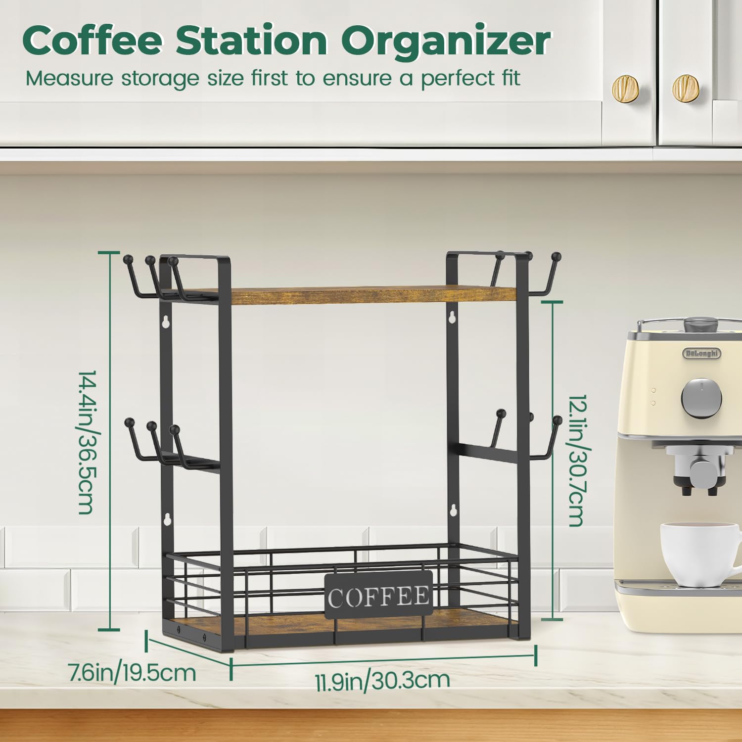 EsLuker.ly vintage brown-black finish complements kitchen decor while saving space.
