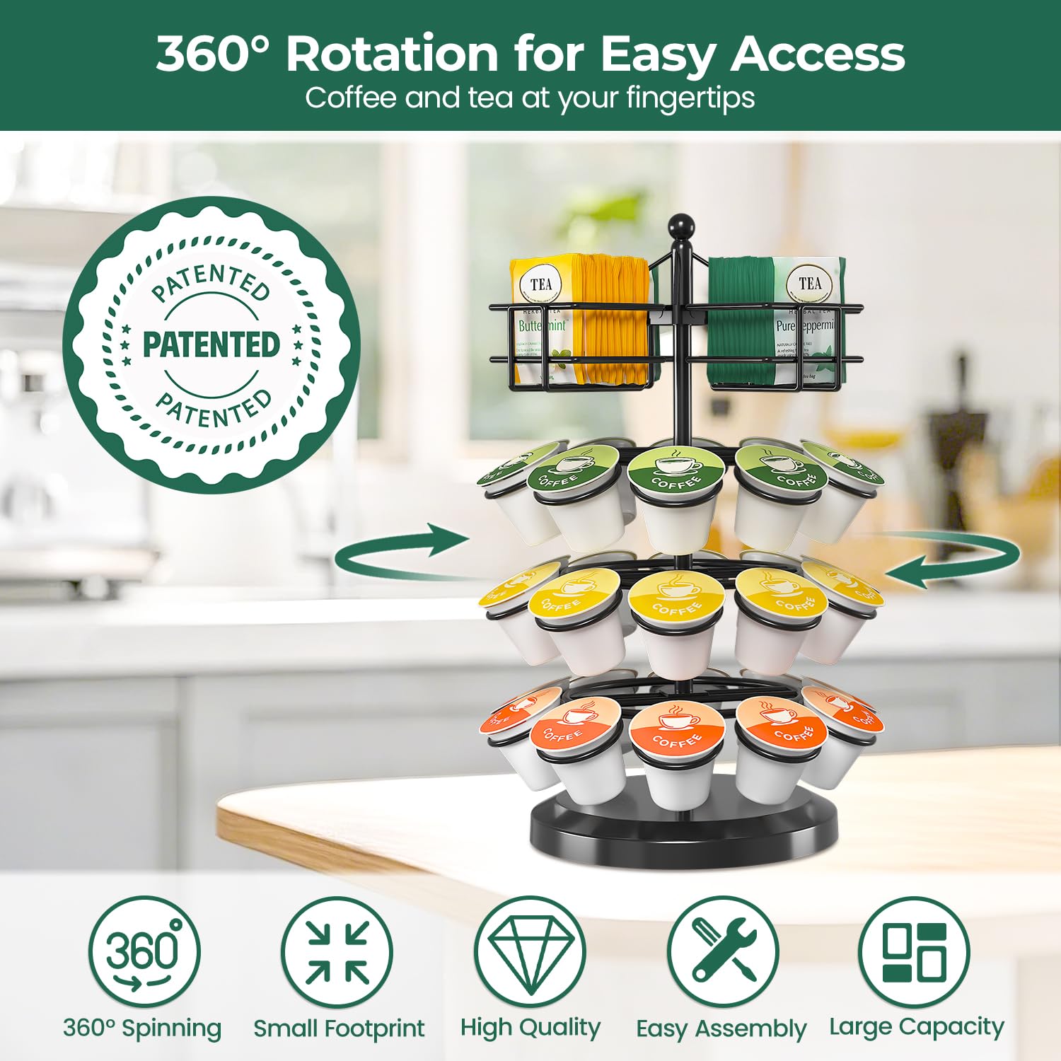 EsLuker.ly durable-iron-stand provides stable storage for busy kitchens.