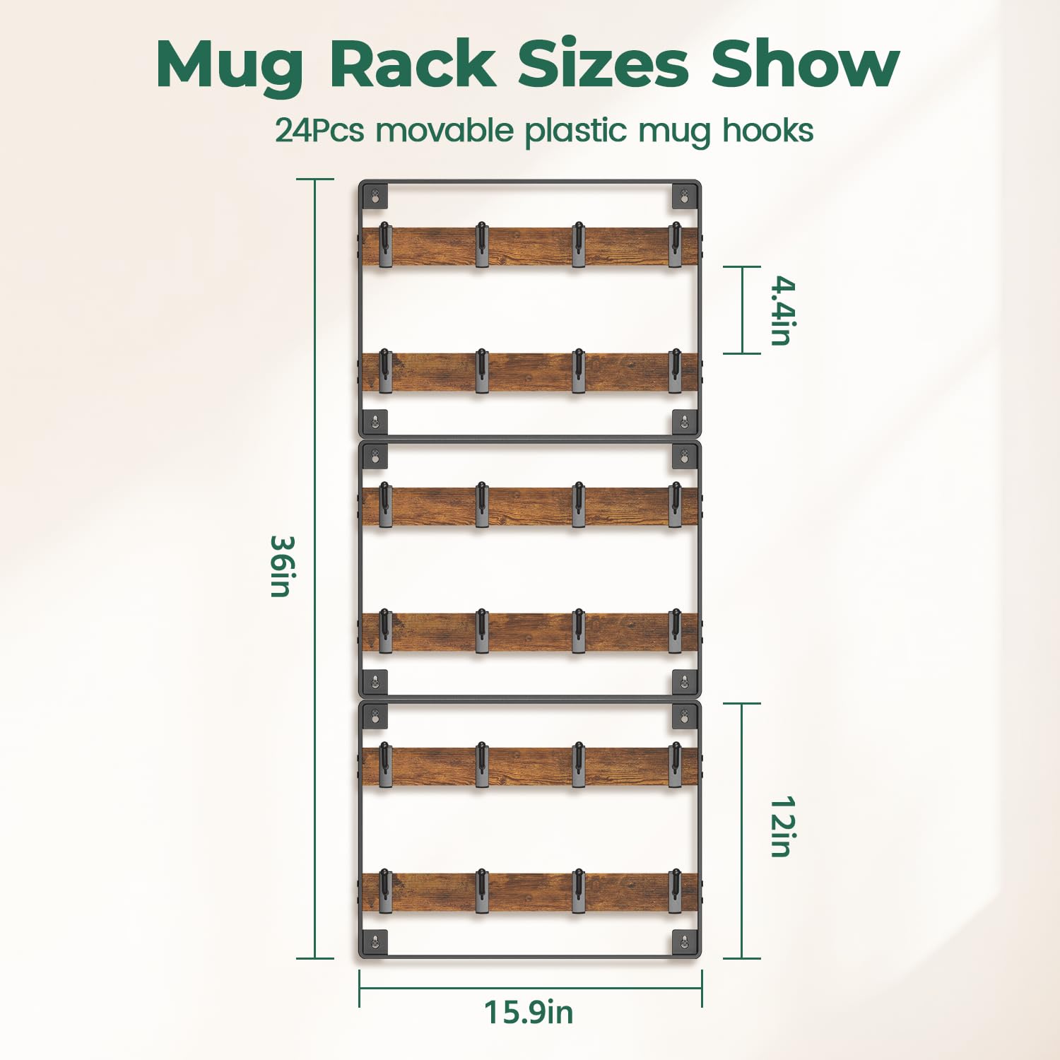 EsLuker.ly large capacity mug display keeps favorites visible and within reach