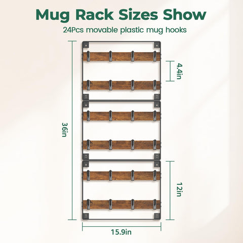 EsLuker.ly large capacity mug display keeps favorites visible and within reach