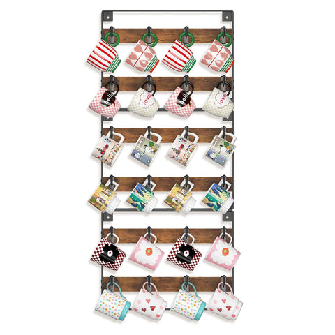 EsLuker.ly mug holder rack wall-mounted 3-pack displays mugs while freeing counter space