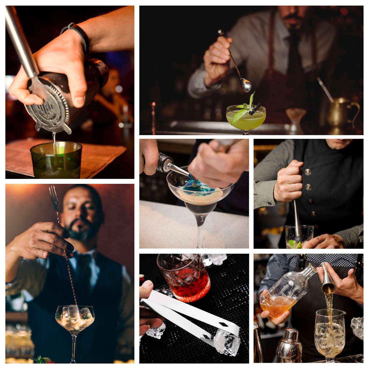 Esmula bamboo stand keeps tools organized on a neat, stylish bar surface.