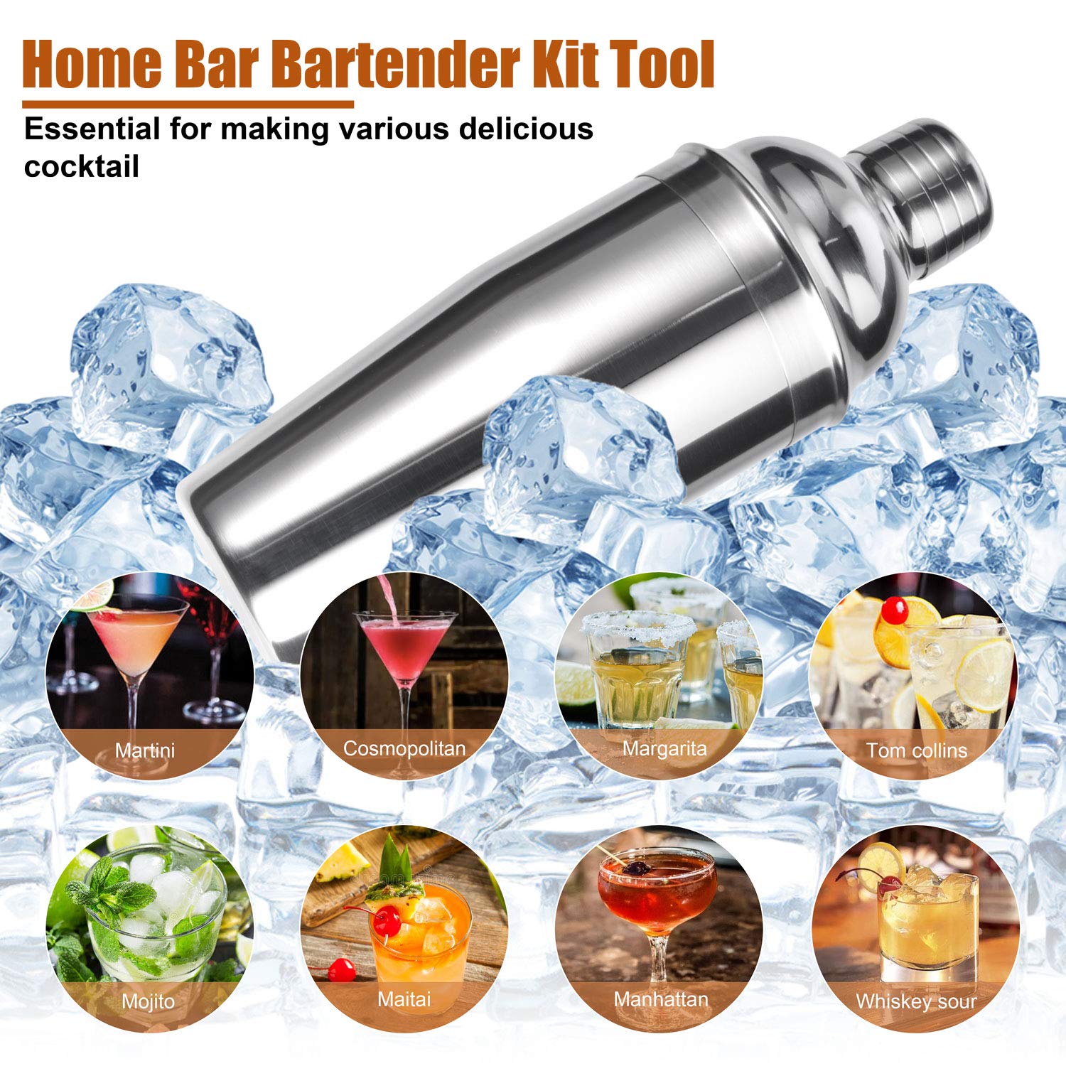 Esmula stainless steel bar tools set designed for durable, everyday use at home.
