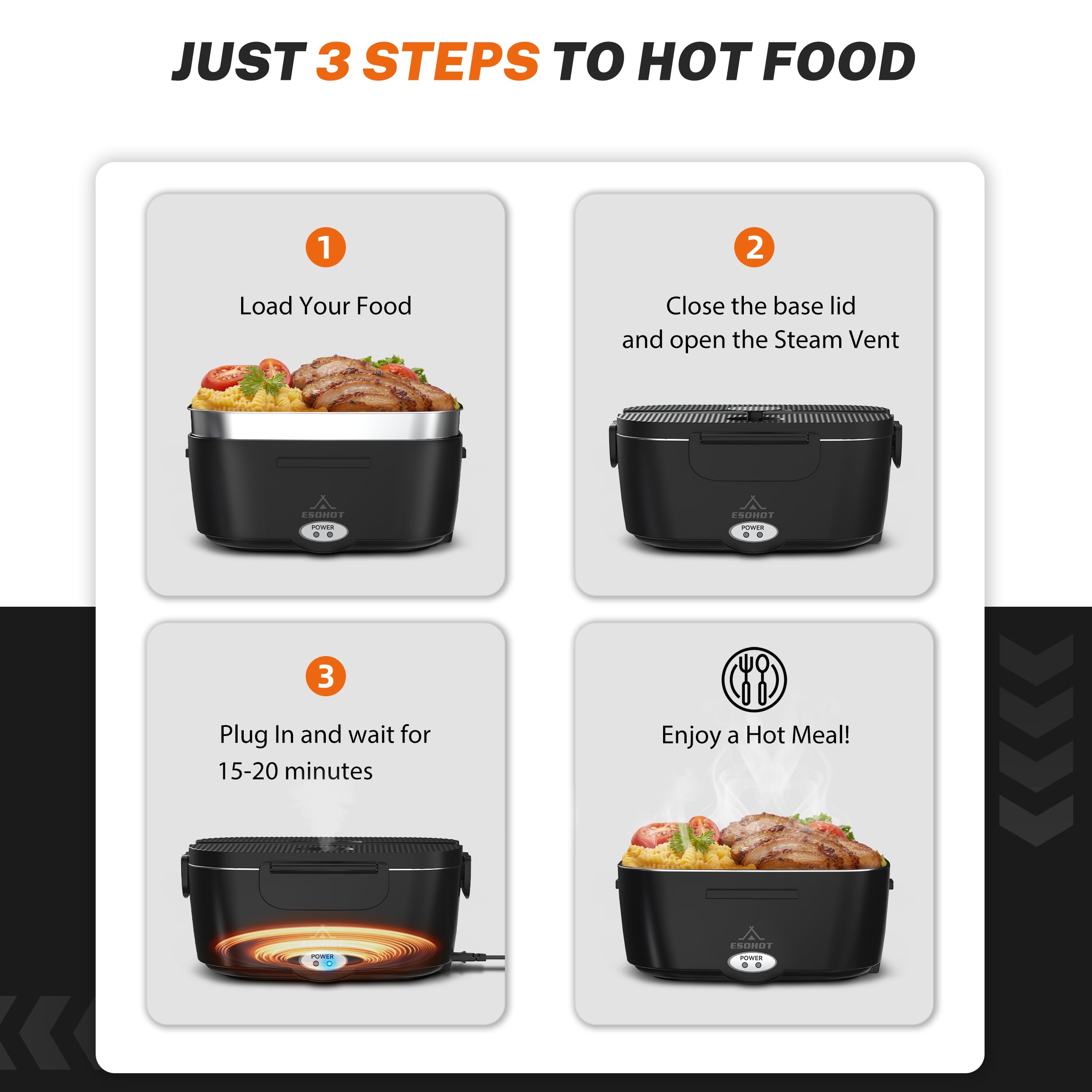 ESOHOT leak-proof lids keep flavors contained and reduce mess during transport