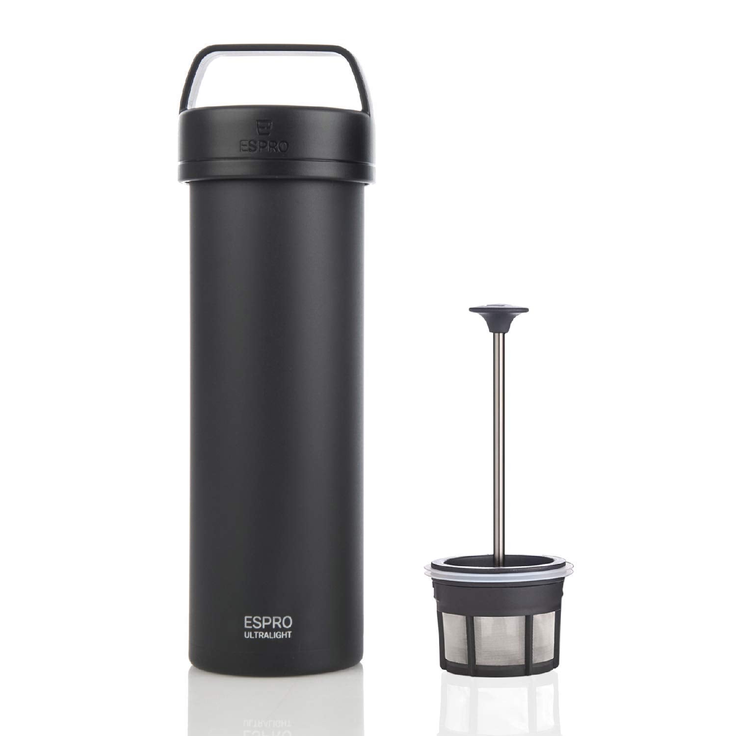 ESPRO P0 Ultralight cap closeup shows durable seal for spill-free brewing.