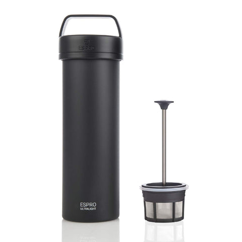 ESPRO P0 Ultralight cap closeup shows durable seal for spill-free brewing.