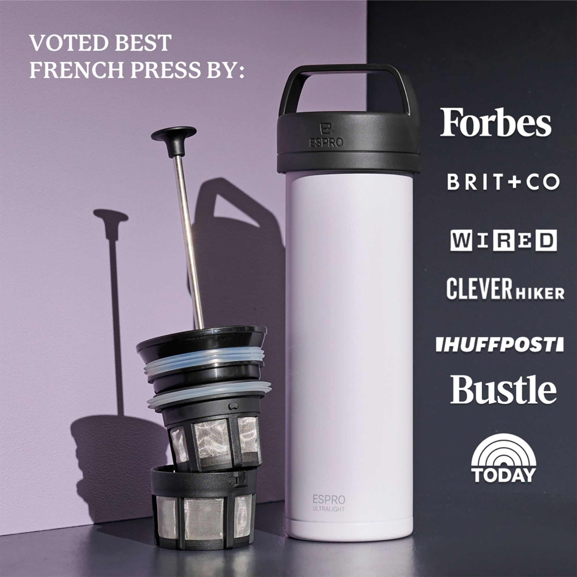 ESPRO P0 Ultralight durable stainless-steel construction withstands travel.