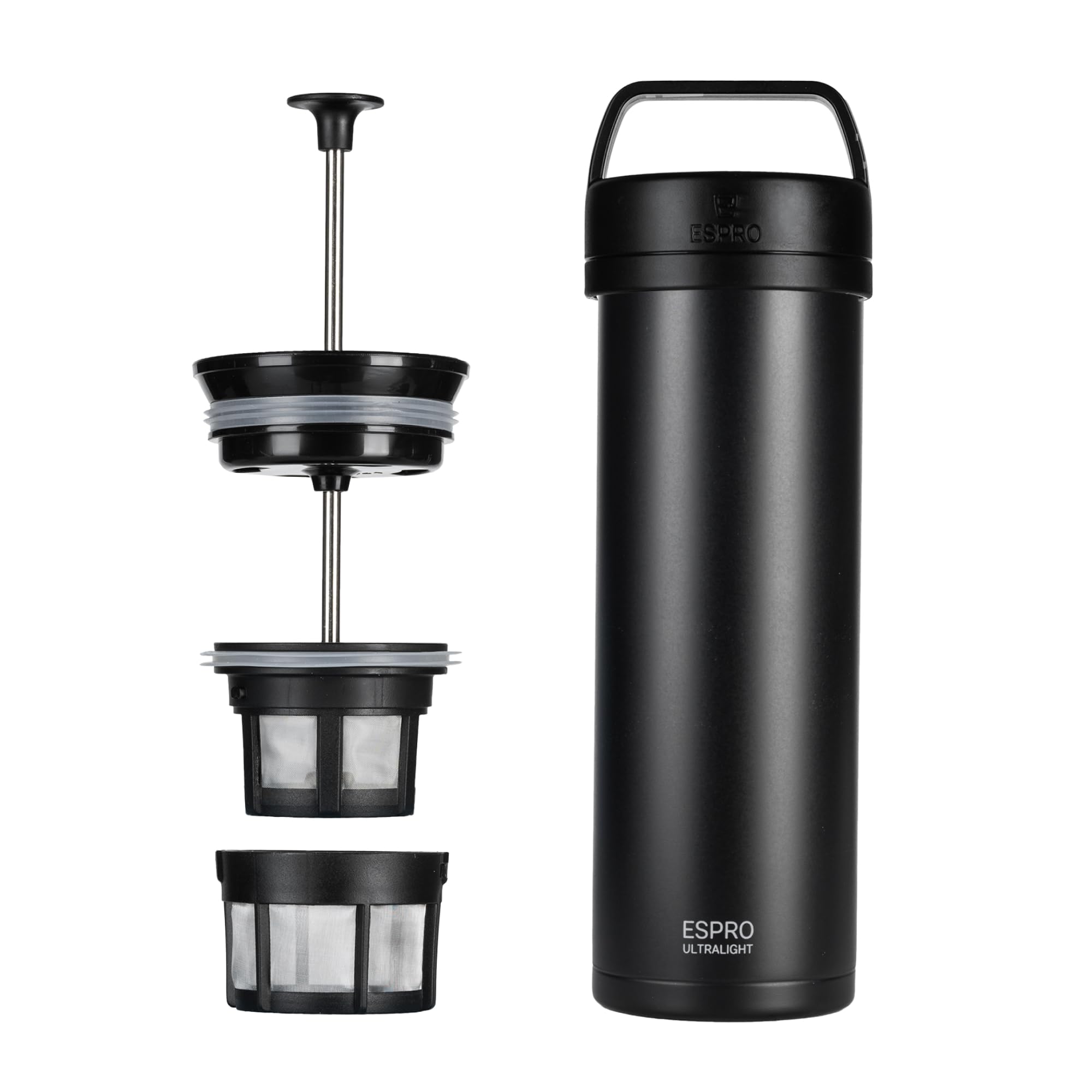 ESPRO P0 Ultralight front view highlights portable coffee on the go.