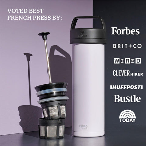 ESPRO P0 Ultralight tea filter usage shows sediment-free herbal brews.