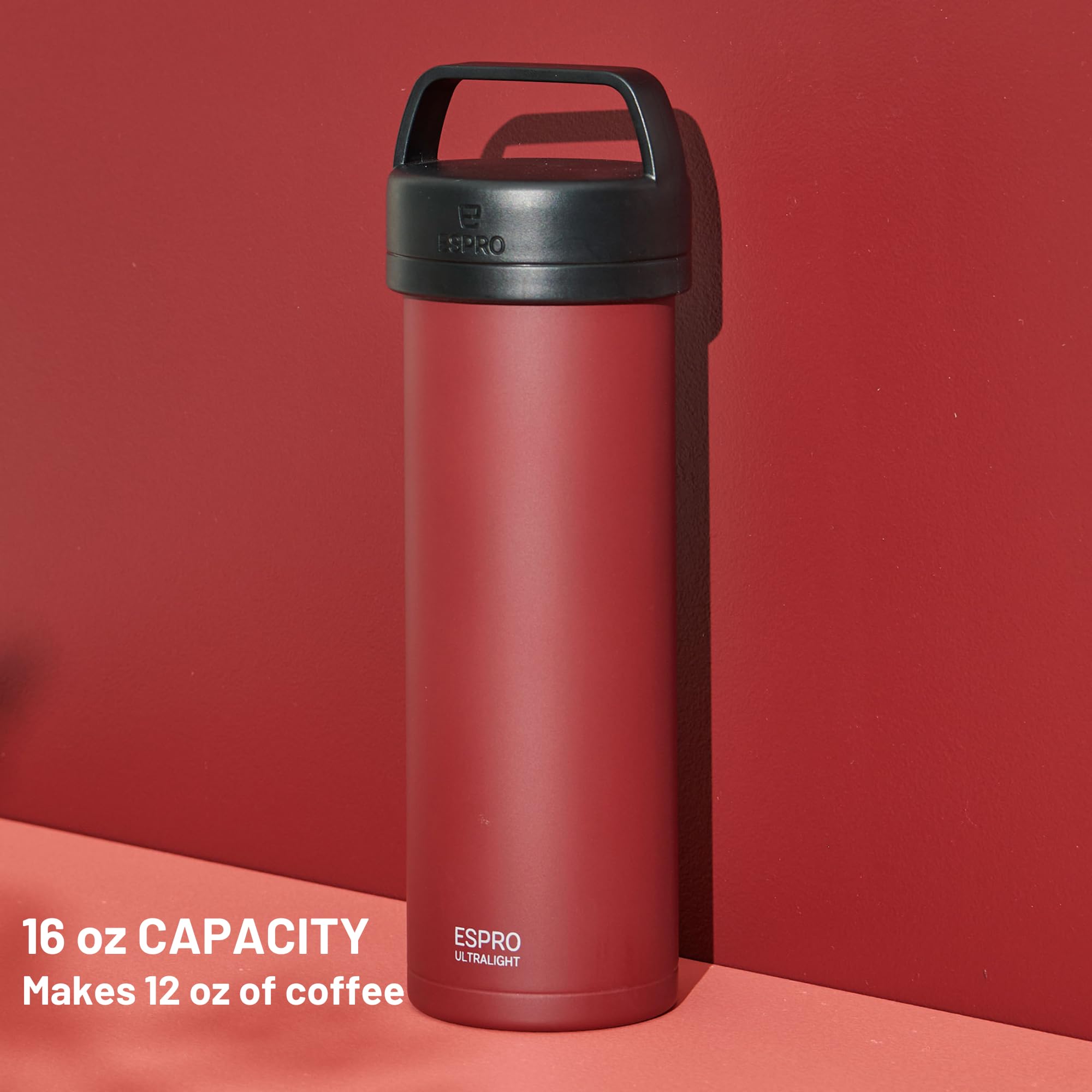 ESPRO P0 Ultralight Travel Press 16 ounce capacity designed for daily use.