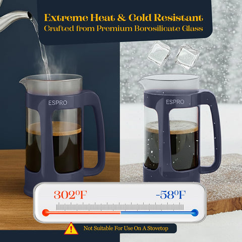 ESPRO P3 bitter-free brew achieved by the double seal filtration.