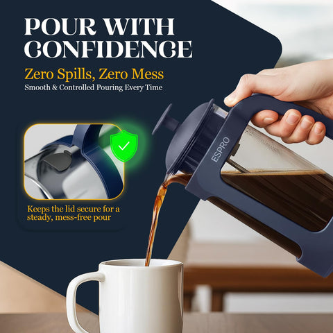 ESPRO P3 blue finish adds modern style to kitchen.