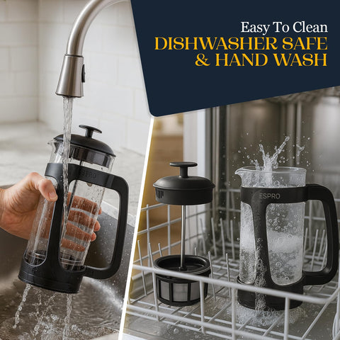 ESPRO P3 BPA-free dishwasher-safe parts for easy cleanup