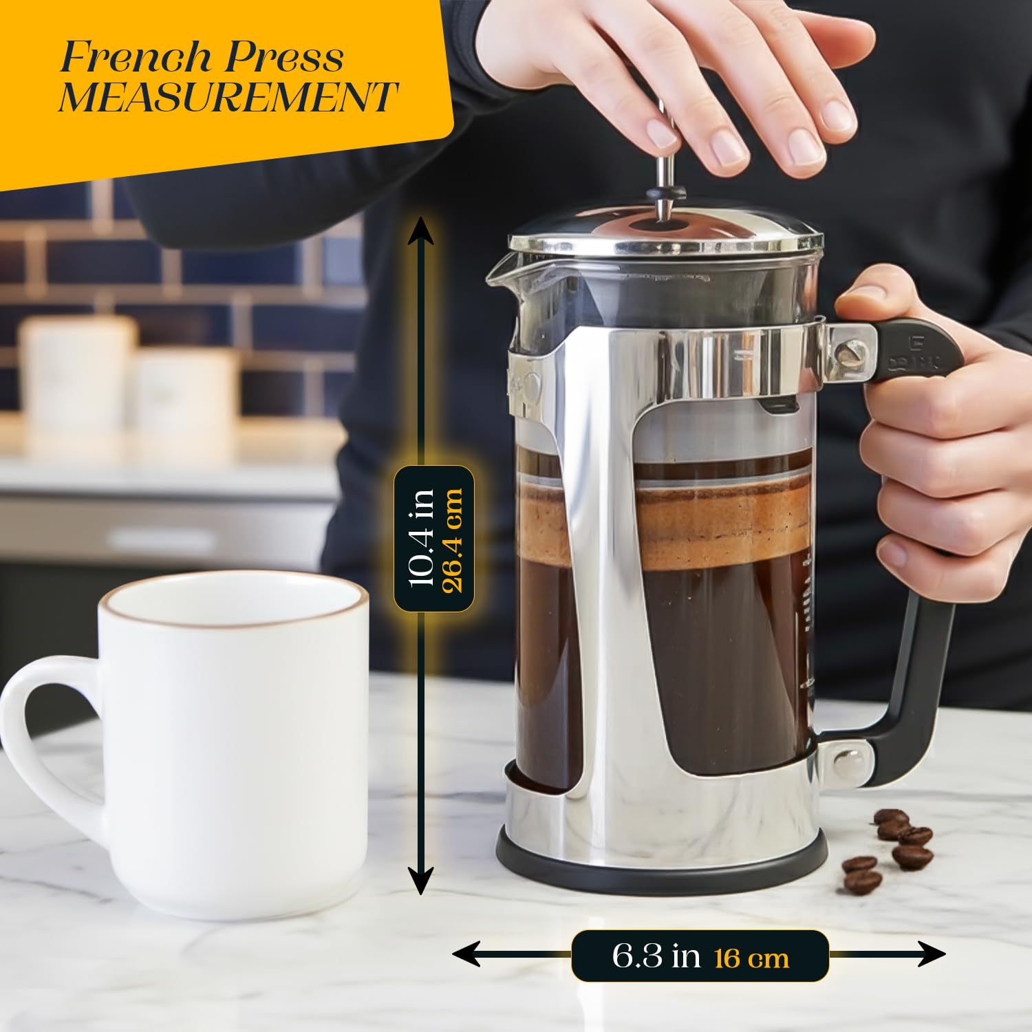 ESPRO P5 twist-lock safety latch secures the carafe during serving.