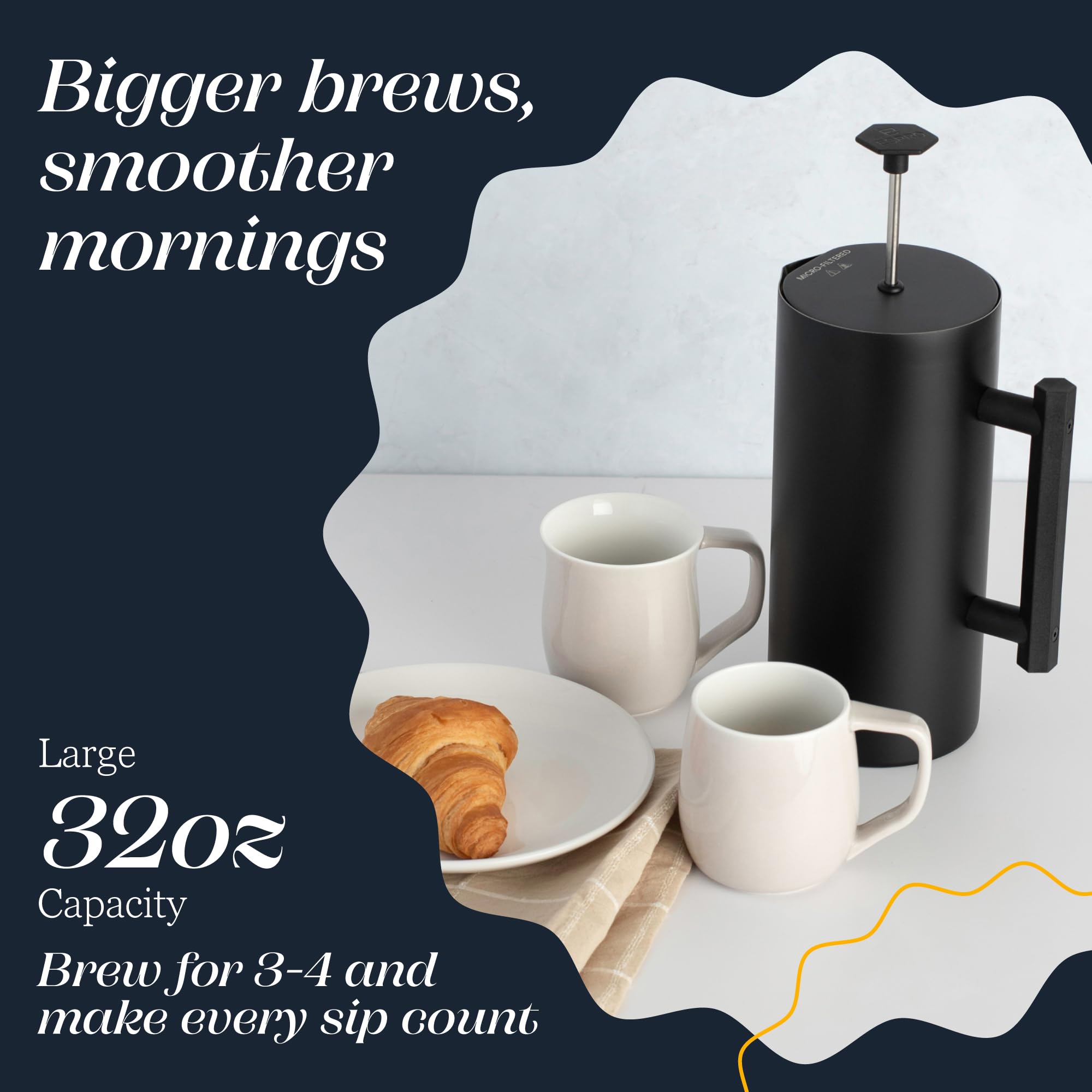 Brew 32oz in one go for group sessions.