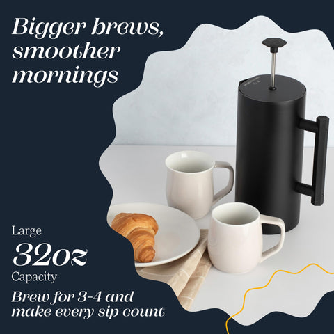 Brew 32oz in one go for group sessions.