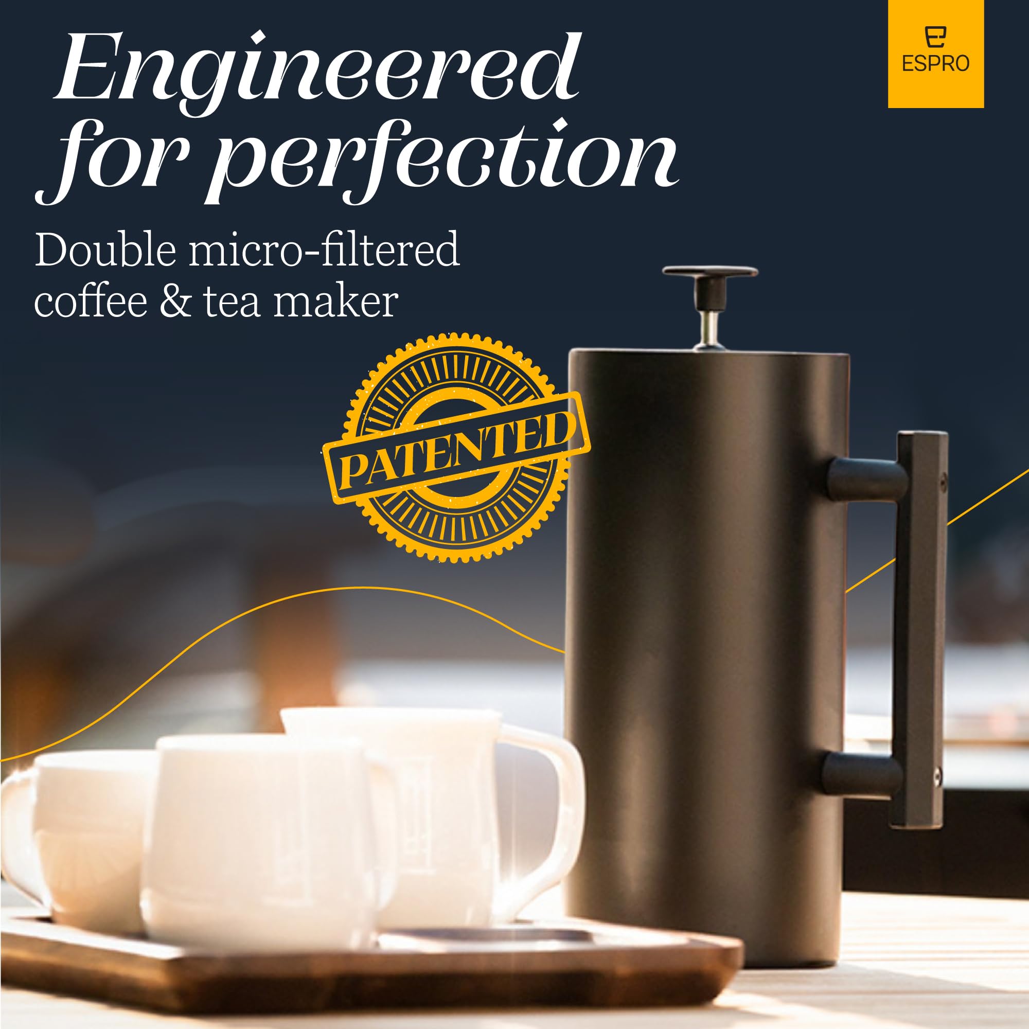 Double-filter closeup showing grit-free, smooth sips.