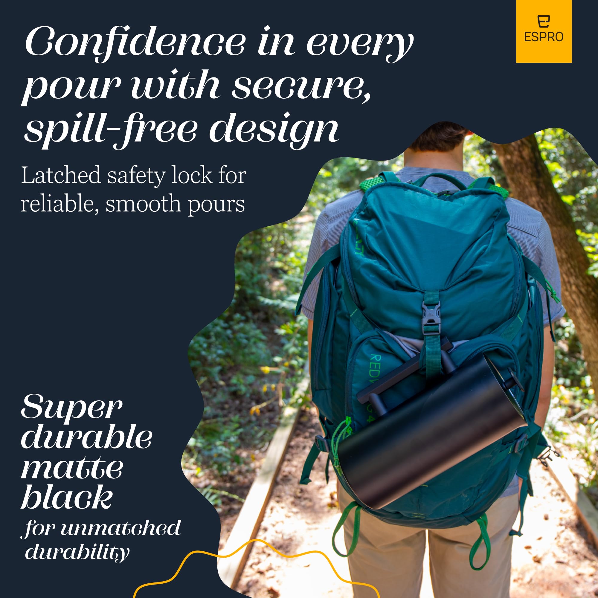 Slow pour action preserves aroma and fullness of flavor.