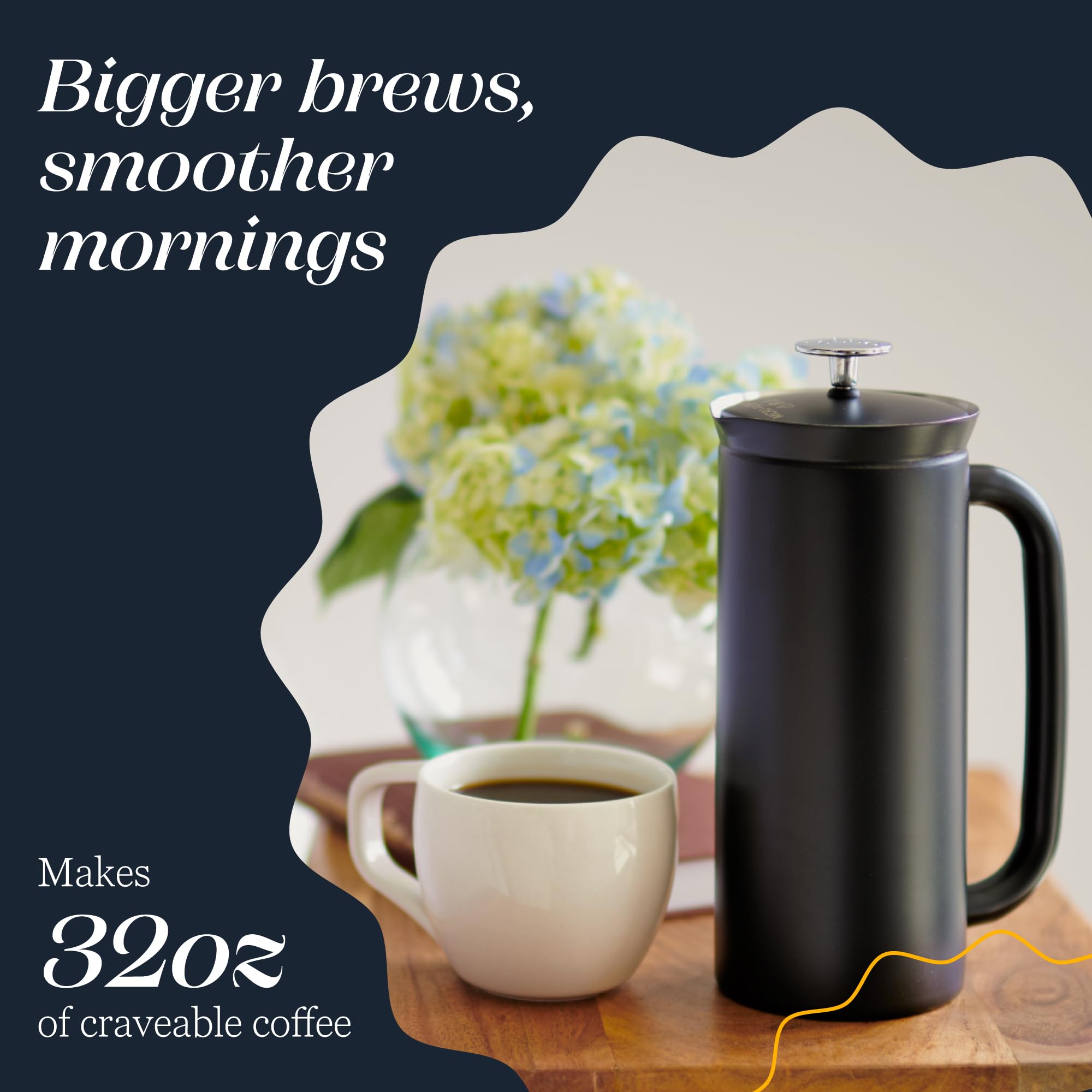 ESPRO P7 32oz capacity yields a full pot for sharing.