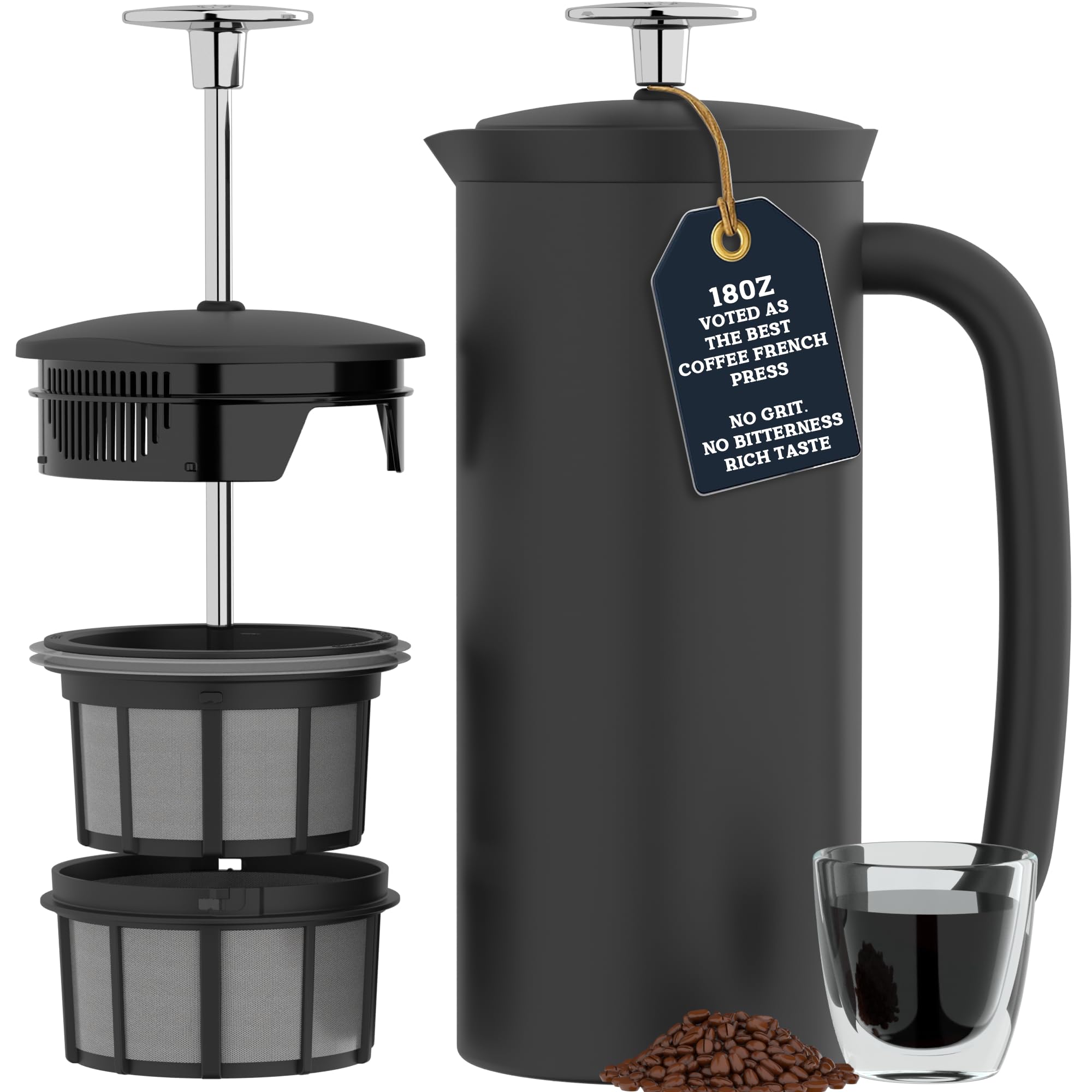 ESPRO P7 double micro-filter for a grit-free, smooth cup.