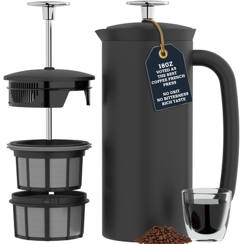 ESPRO P7 double micro-filter for a grit-free, smooth cup.