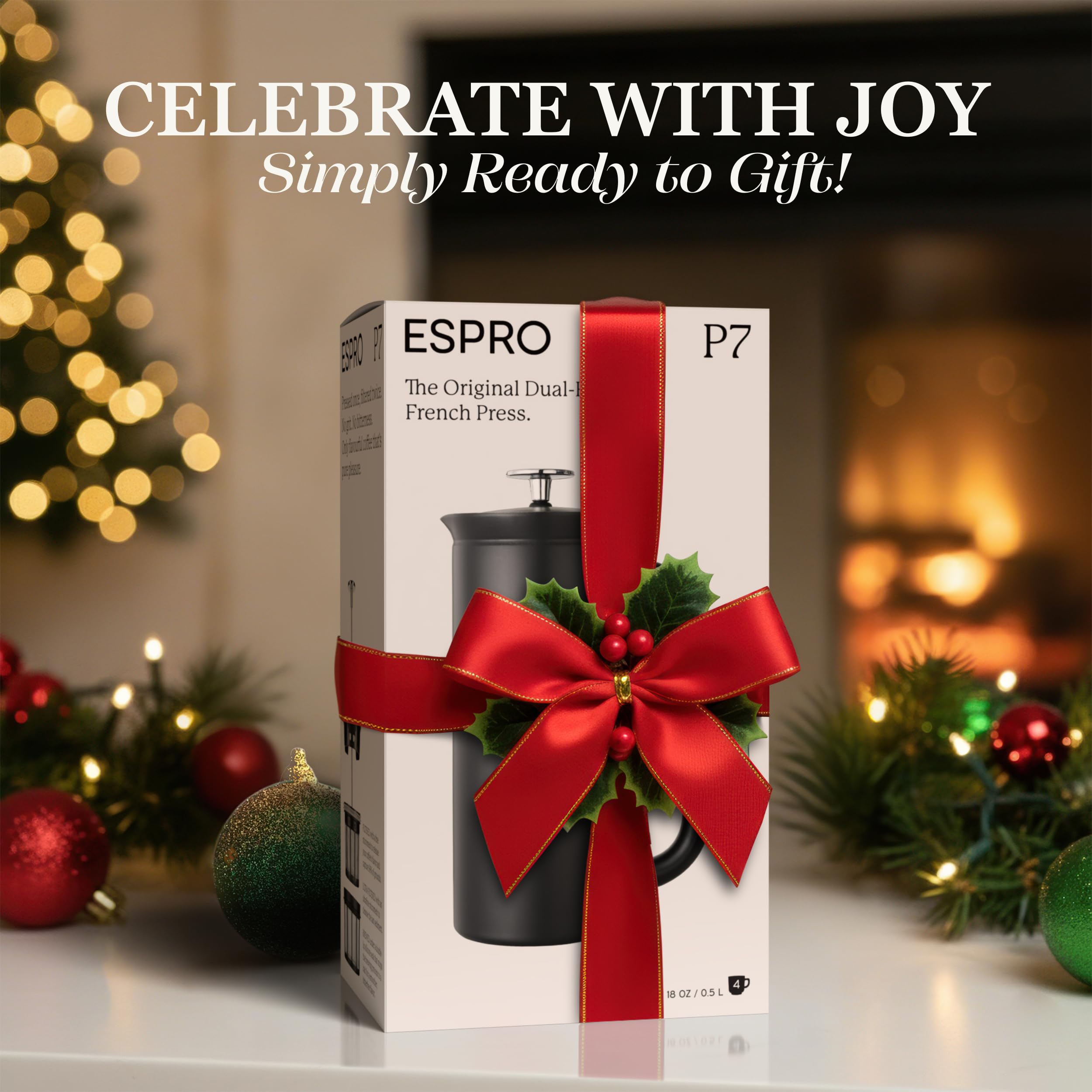 ESPRO P7 ergonomic pour handle enables controlled pouring.