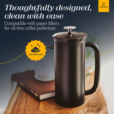 ESPRO P7 portable, travel-friendly coffee press for on-the-go brewing.