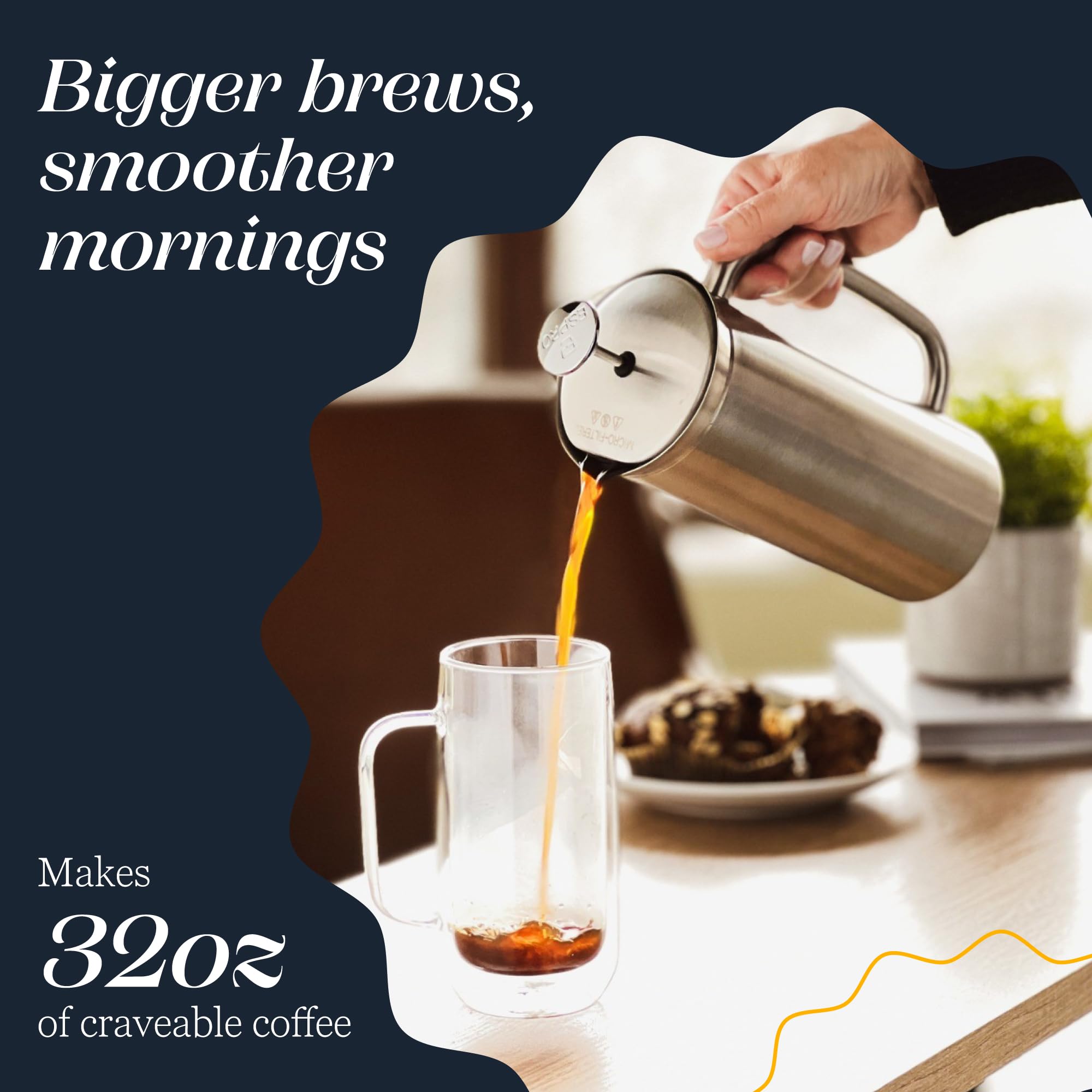 Espro P7 travel-friendly design fits kitchens, offices, and outdoor adventures.