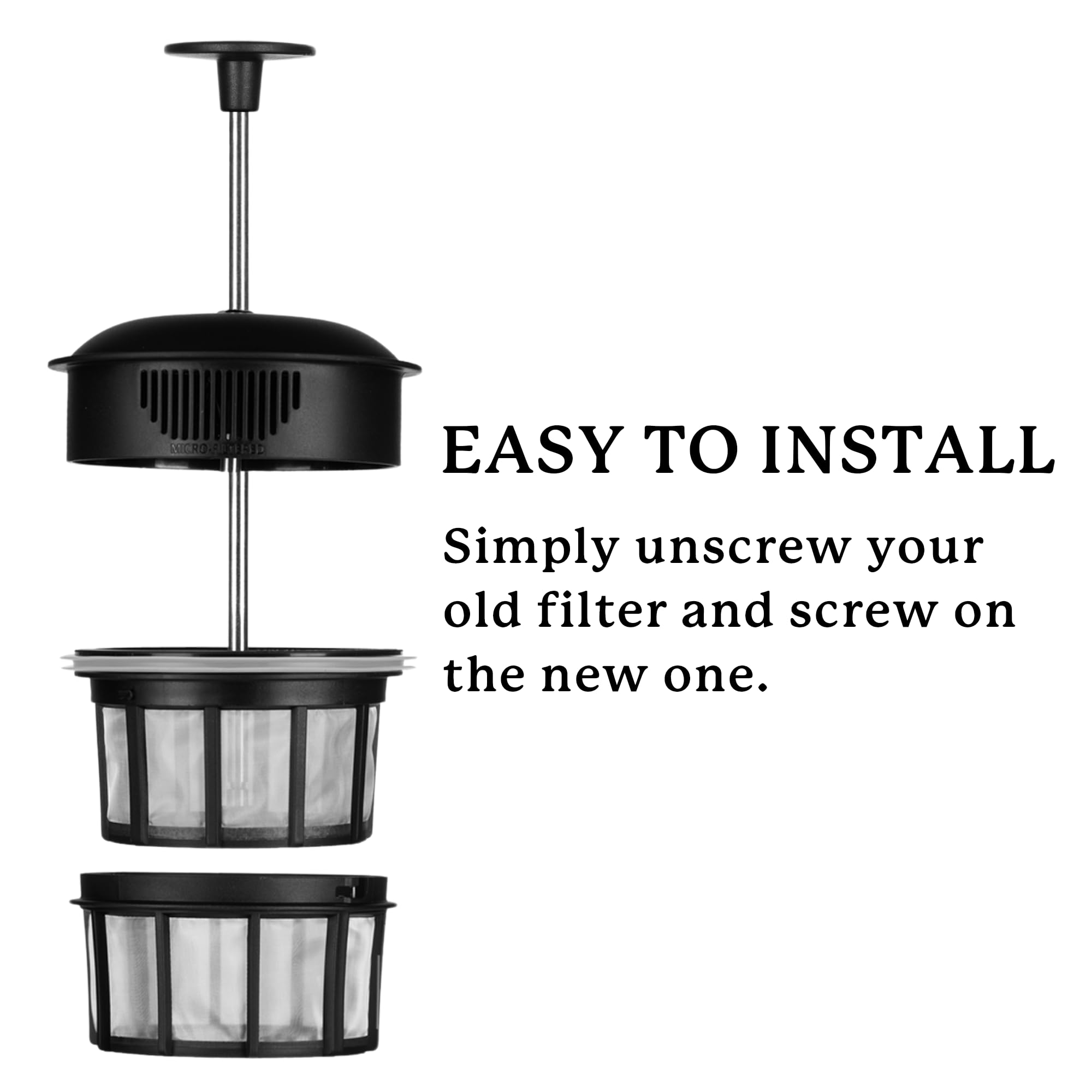 ESPRO primary and secondary filters secure lock for consistent brews