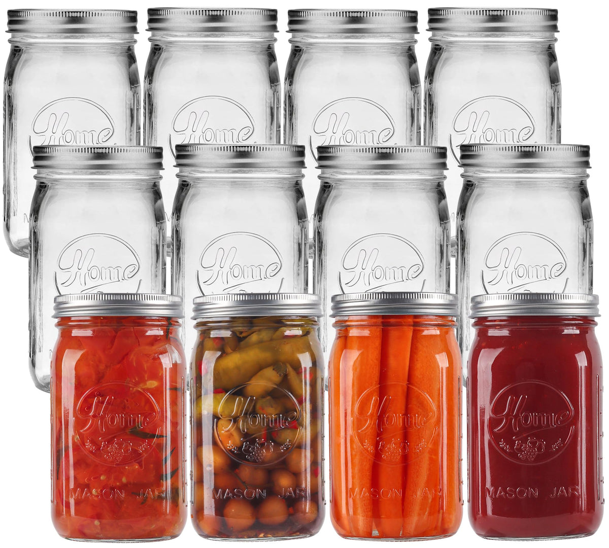 Esrentle 32oz wide-mouth mason jar shows contents clearly for quick freshness checks