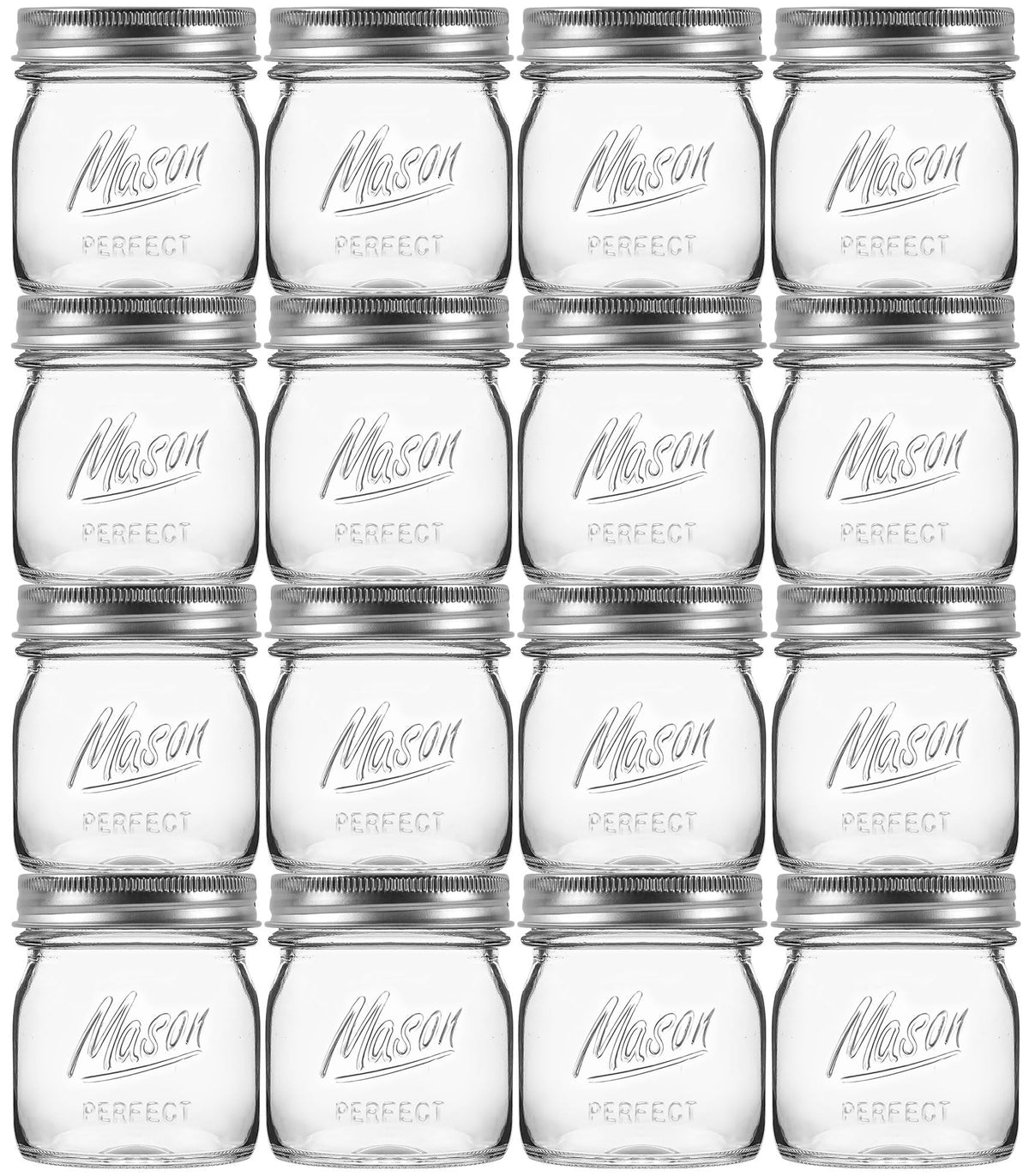 Esrentle 16-pack 8 oz mason jars with airtight lids for fresh preserves.