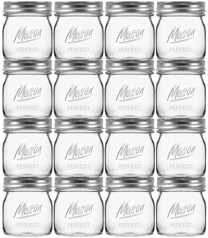 Esrentle 16-pack 8 oz mason jars with airtight lids for fresh preserves.