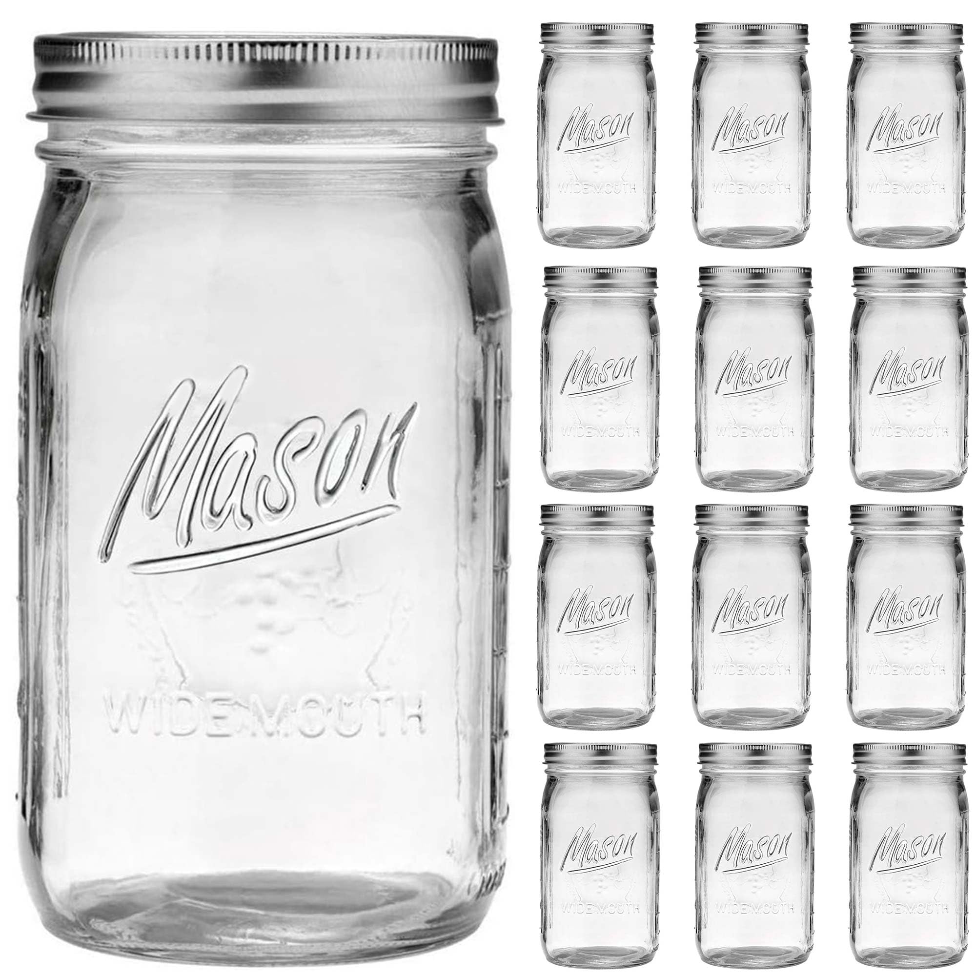 Esrentle wide-mouth mason jar 32 oz for easy filling and access.