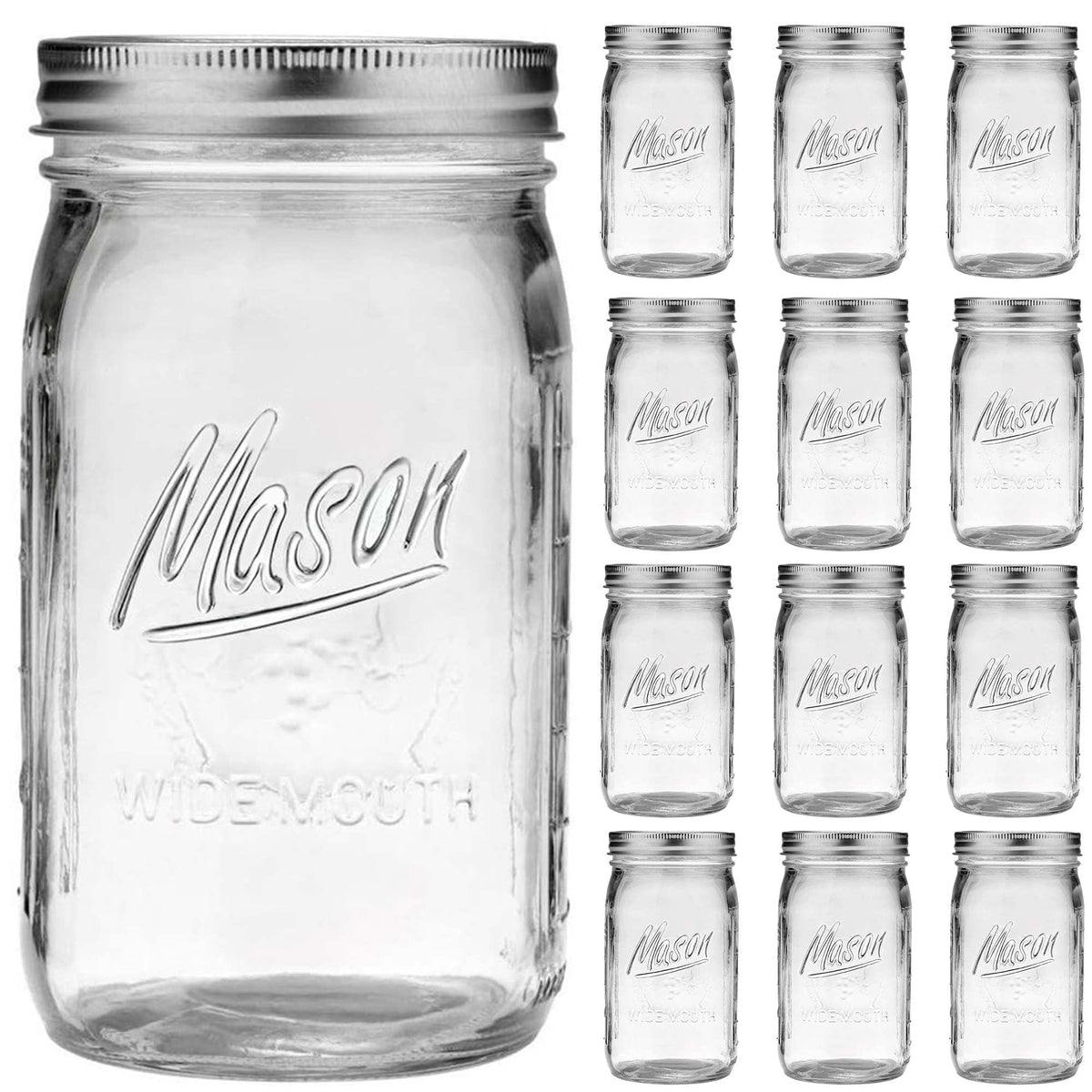 Esrentle wide-mouth mason jar 32 oz for easy filling and access.