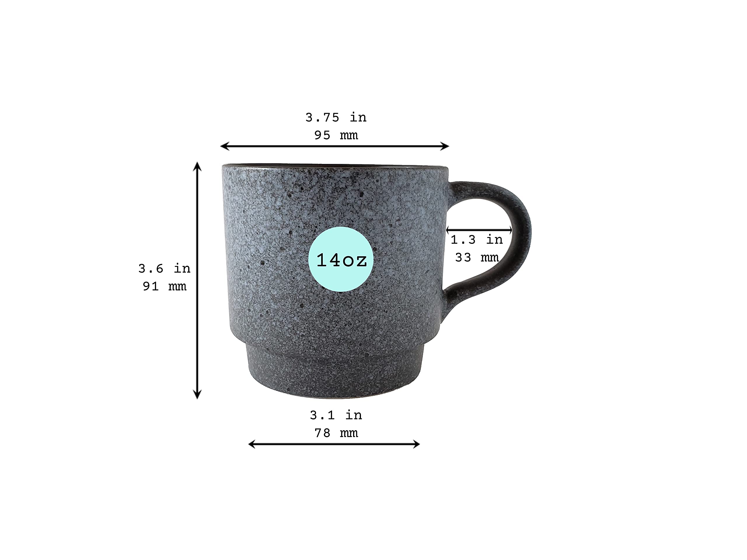 Microwave and dishwasher safe Essential Drinkware mugs for quick cleanup.