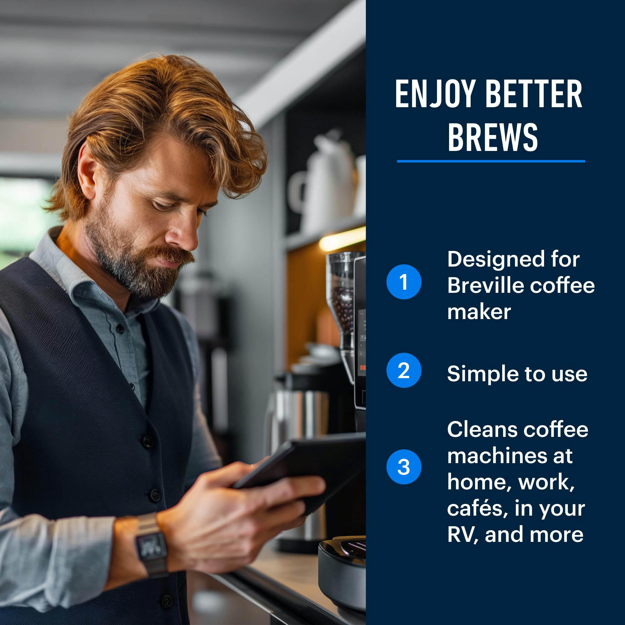 Essential Values Breville descaler packaging USA made in recyclable bottle.
