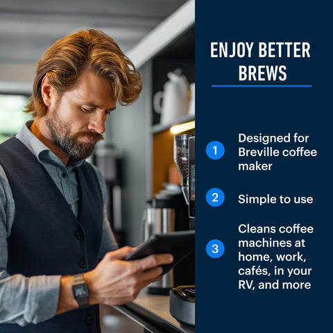 Essential Values Breville descaler packaging USA made in recyclable bottle.