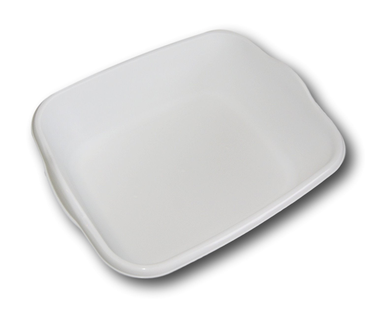 Essentials white dishpan side view, sturdy polypropylene for everyday use